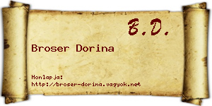 Broser Dorina névjegykártya